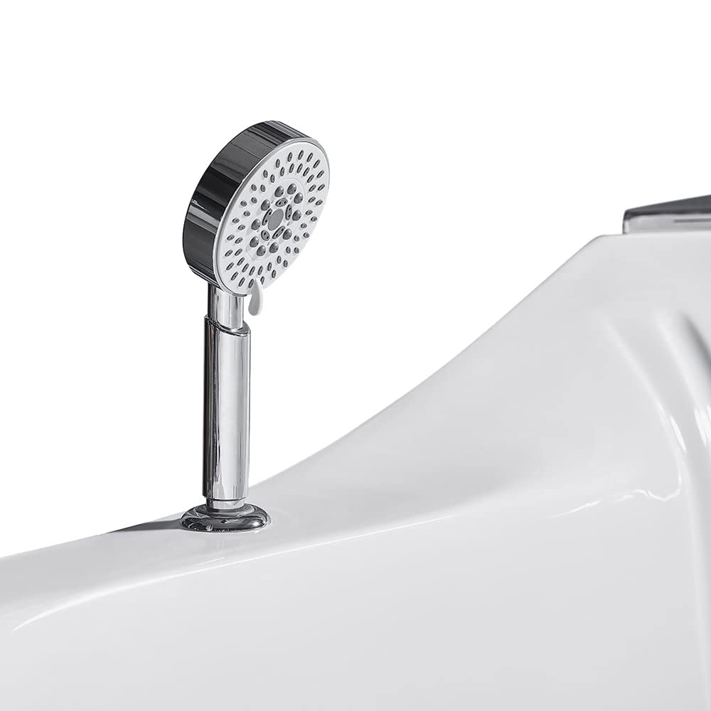 ARIEL 59" Triangular Platinum Whirlpool Bathtub with 22 Hydro Jets, Two-Person Jetted Hot Tub with Customizable Massage, Waterfall, Hot/Cold Inlets & Smart Features - Image 3