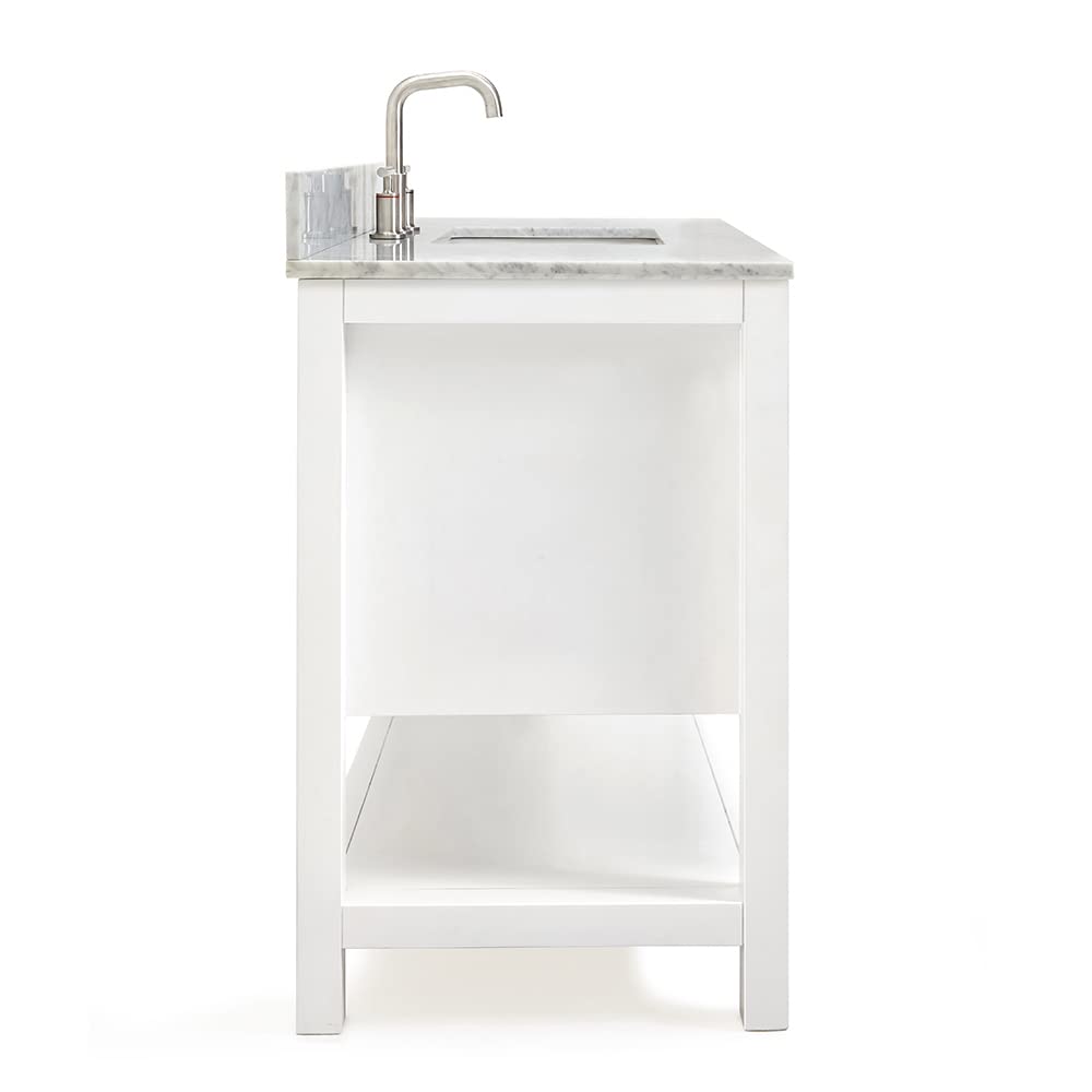 ARIEL Bayhill 43 in. Rectangle Sink Vanity with Carrara White Marble Countertop in White - Image 9