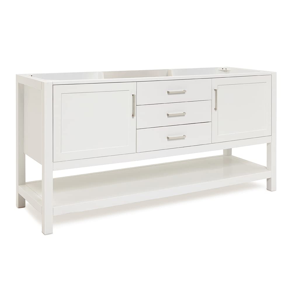 ARIEL Bayhill 72" Double Sink Base Cabinet in White - Image 4