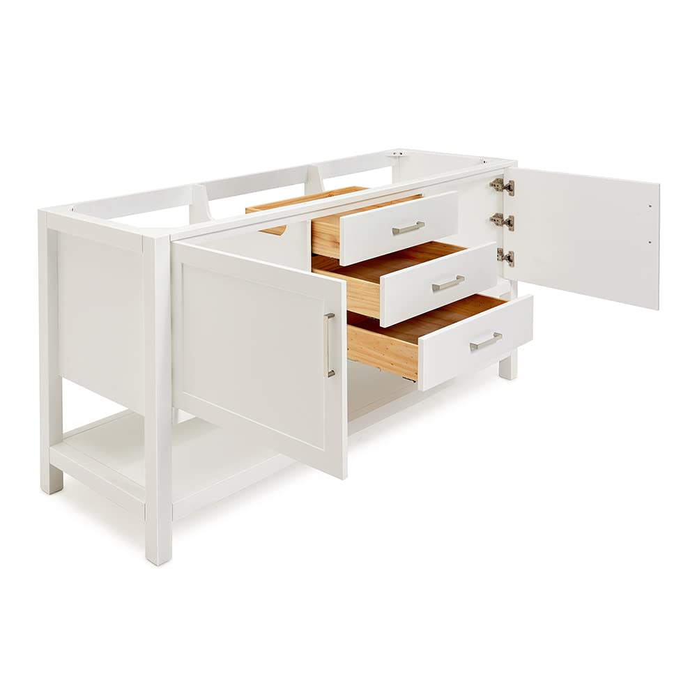 ARIEL Bayhill 72" Double Sink Base Cabinet in White - Image 5