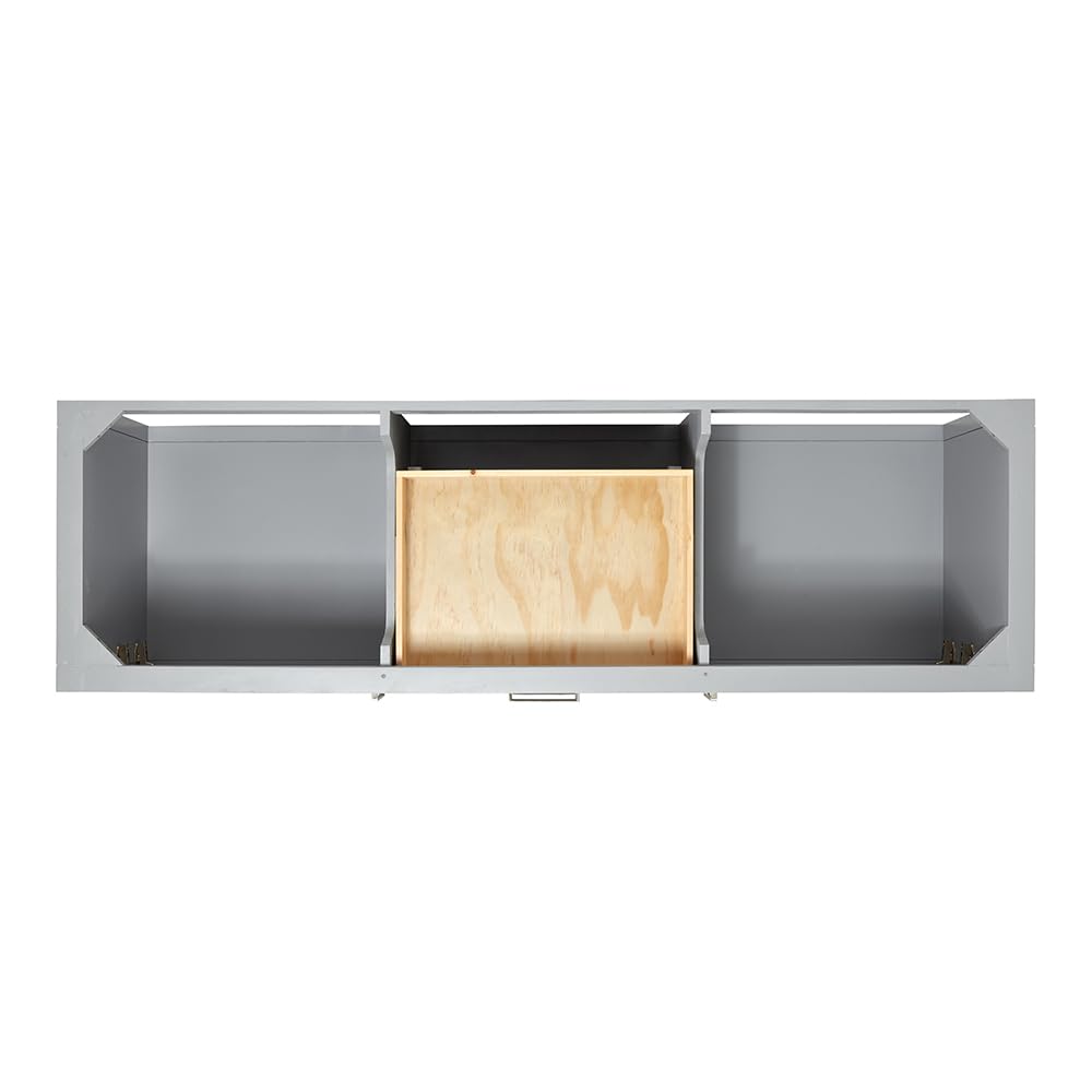 ARIEL Bayhill 72-inch Bathroom Vanity with Sink,Solid Wood, 1.5-inch Italian Carrara Marble Countertop & Backsplash, Double Oval Porcelain Sink, 2 Soft Closing Doors, 3 Dovetail Drawers, Grey - Image 12