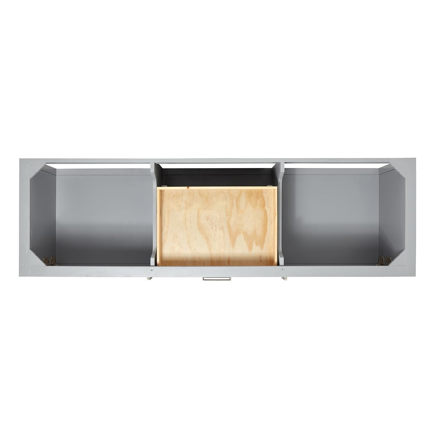 ARIEL Bayhill 72-inch Bathroom Vanity with Sink,Solid Wood, 1.5-inch Carrara White Quartz Countertop & Backsplash, Double Rectangular Porcelain Sink, 2 Soft Closing Doors, 3 Dovetail Drawers, Grey - Image 6