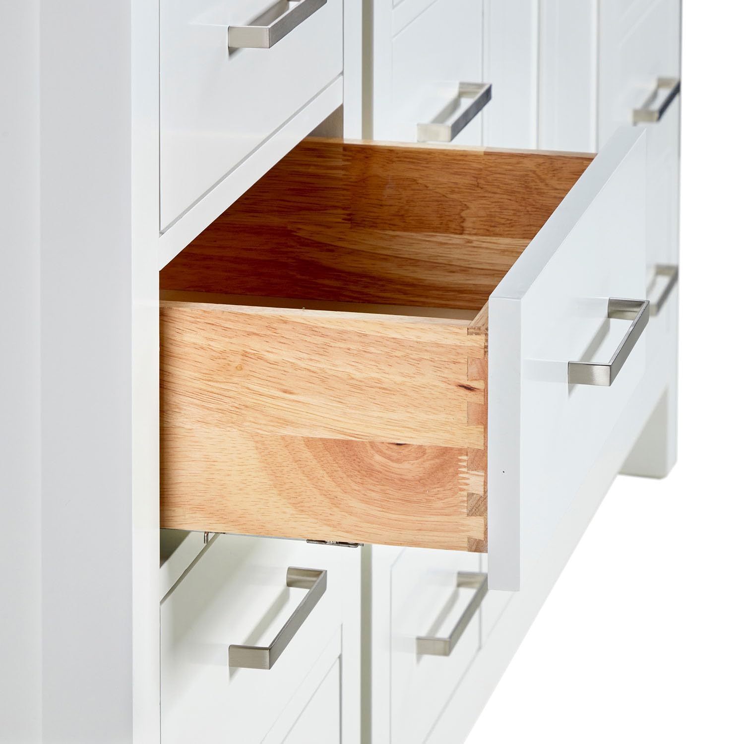 ARIEL Cambridge 68 Inch Includes 20 Inch Linen Cabinet and 1 of 48 Inch Single Rectangle Sink Bathroom Vanity with Carrara White Quartz Countertop 1.5 Inch in White - Image 8