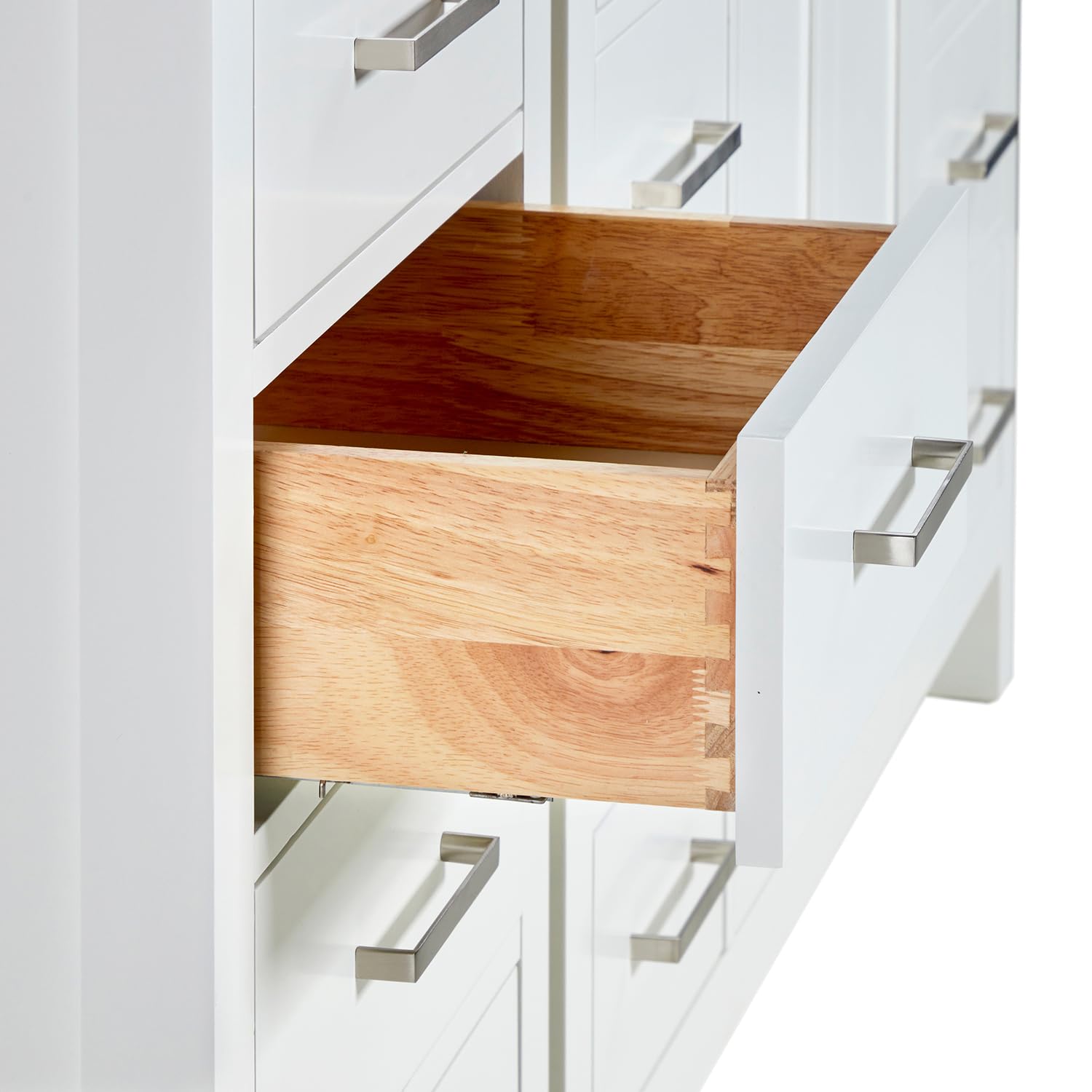 ARIEL Cambridge 69 Inch Includes 20 Inch Linen Cabinet and 1 of 49 Inch Single Rectangle Sink Bathroom Vanity with Pure White Quartz Countertop 1.5 Inch in White - Image 4