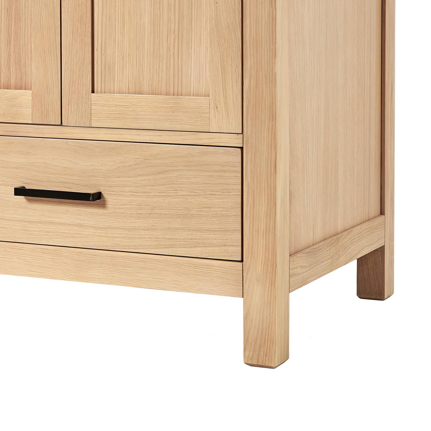 ARIEL Cambridge 72-inch Bathroom Vanity with Sink,Solid Wood, 1.5-inch Carrara White Quartz Countertop & Backsplash, Double Oval Porcelain Sink, 4 Soft Closing Doors, 6 Dovetail Drawers, White Oak - Image 13