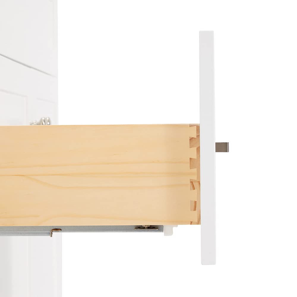 ARIEL Hamlet 72-inch Bathroom Vanity with Sink,Solid Wood, 1.5-inch Pure White Quartz Countertop & Backsplash, Double Rectangular Porcelain Sink, 4 Soft Closing Doors, 3 Dovetail Drawers, White - Image 7