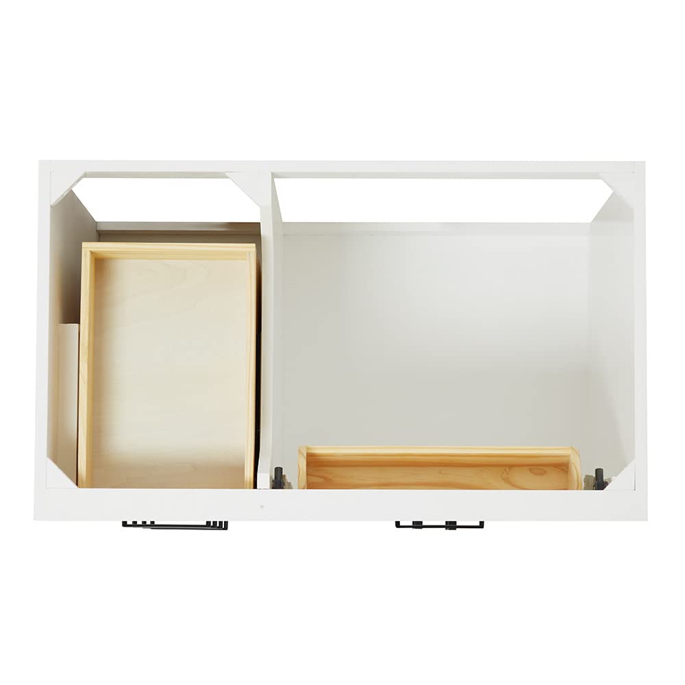 ARIEL Hepburn 36-inch Bathroom Vanity with Sink,Solid Wood, 1.5-inch Pure White Quartz Countertop & Backsplash, Single Rectangular Porcelain Sink, 2 Soft Closing Doors, 5 Dovetail Drawers, White - Image 12