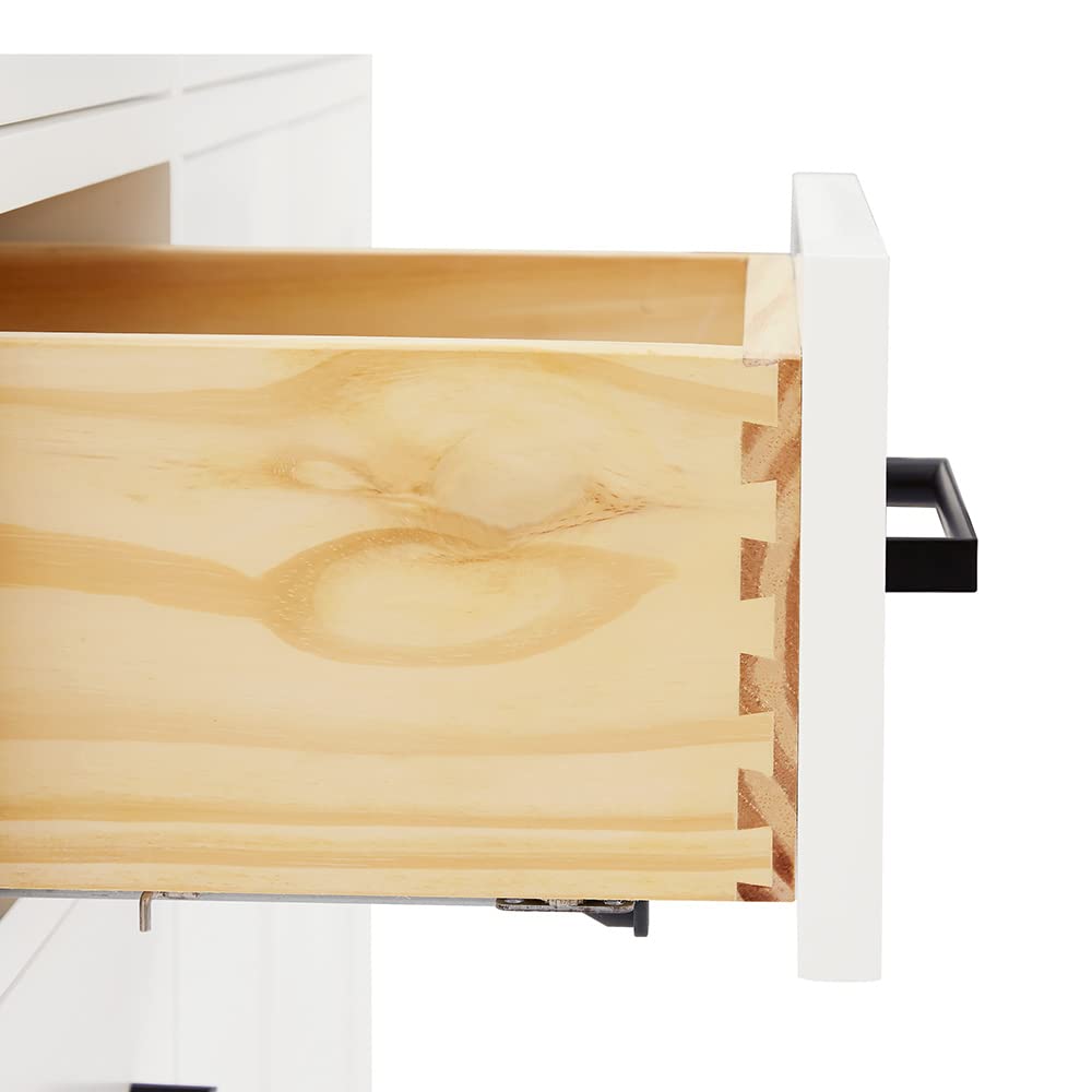 ARIEL Hepburn 36-inch Bathroom Vanity with Sink,Solid Wood, 1.5-inch Pure White Quartz Countertop & Backsplash, Single Rectangular Porcelain Sink, 2 Soft Closing Doors, 5 Dovetail Drawers, White - Image 13