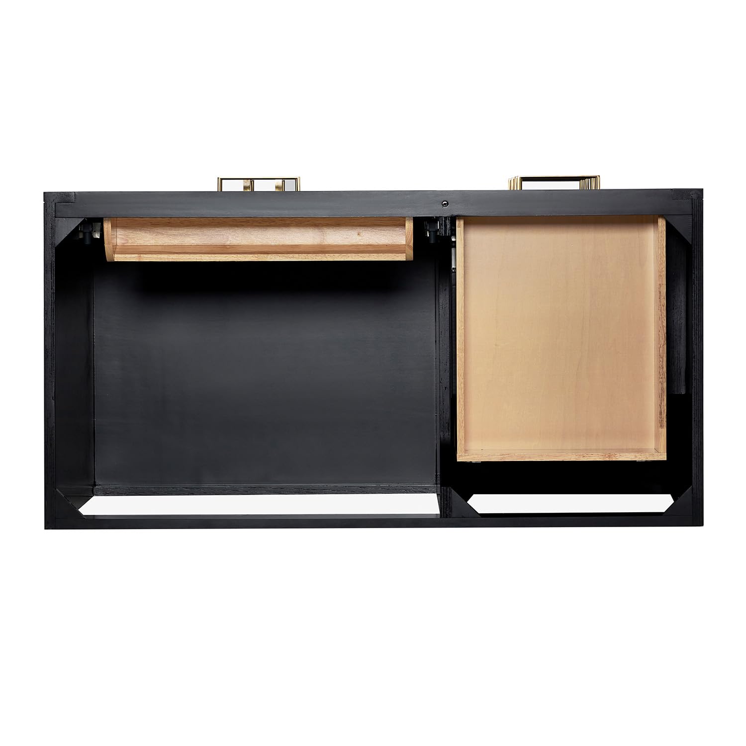 ARIEL Hepburn 42-inch Bathroom Vanity with Sink,Solid Wood, 1.5-inch Pure White Quartz Countertop & Backsplash, Single Oval Porcelain Sink, 2 Soft Closing Doors, 5 Dovetail Drawers, Black Oak - Image 12