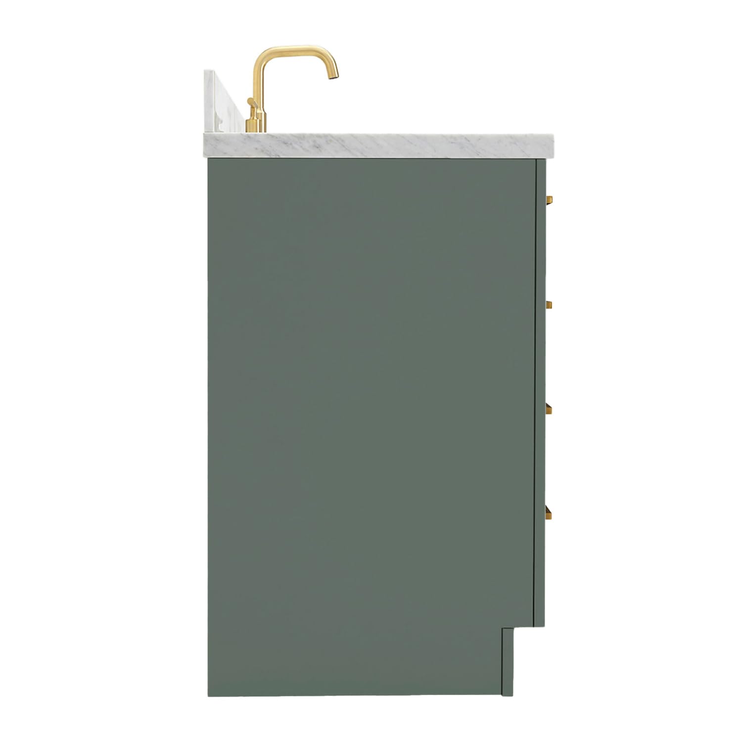 ARIEL Hepburn 55 Inch Single Oval Sink Bathroom Vanity with Carrara White Marble Countertop 1.5 Inch in Vintage Green - Image 5