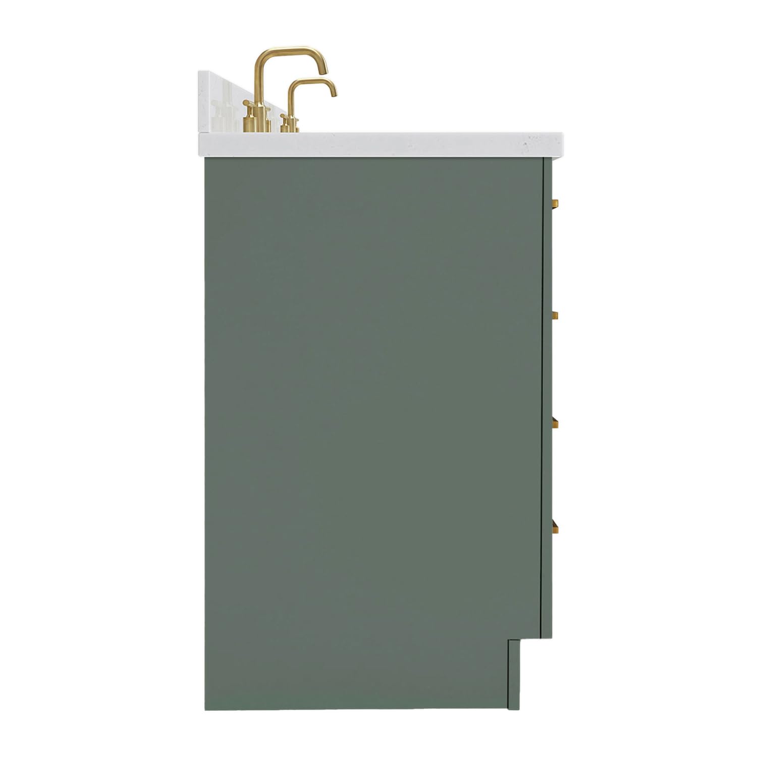 ARIEL Hepburn 60 Inch Double Oval Sink Bathroom Vanity with Carrara White Quartz Countertop 1.5 Inch in Vintage Green - Image 5