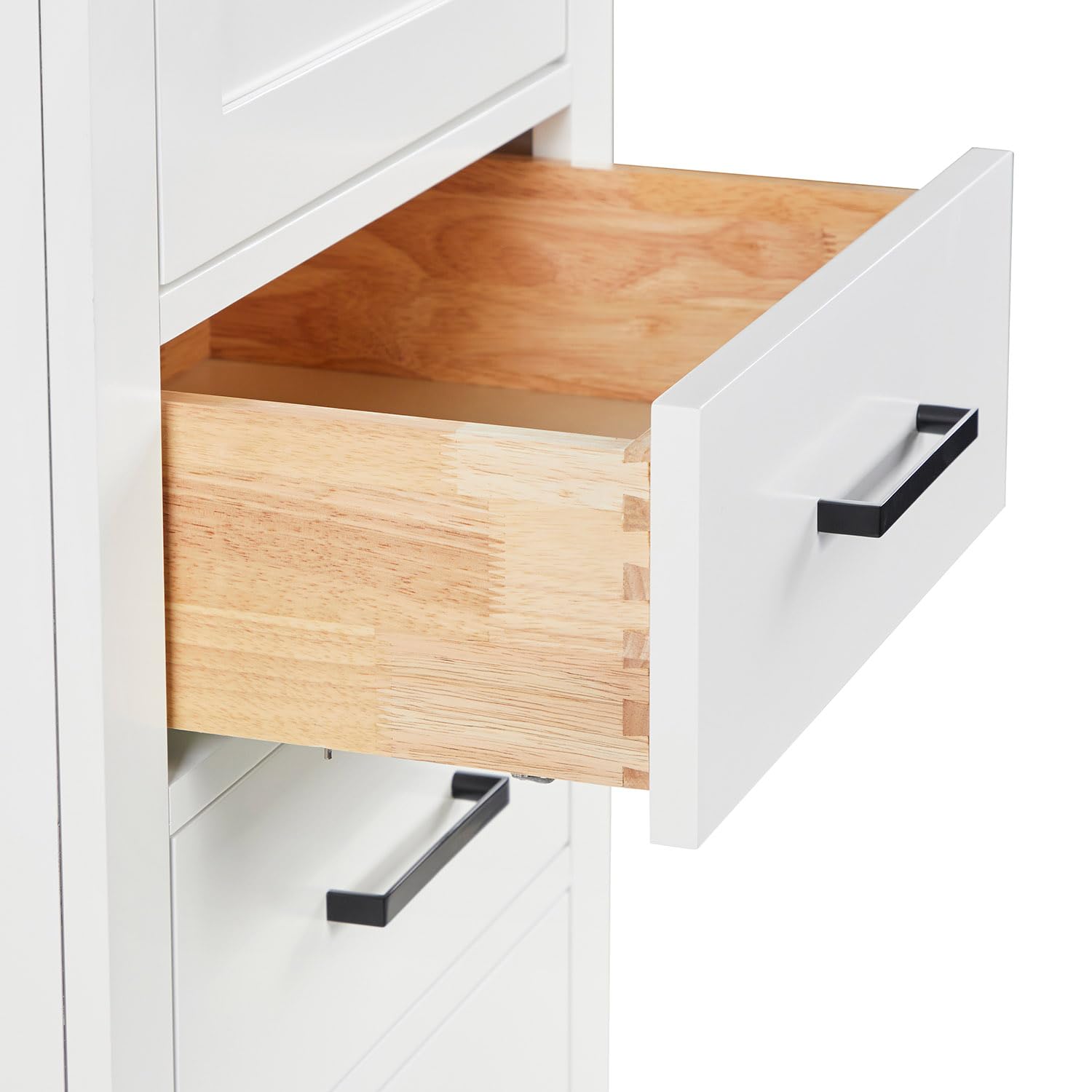 ARIEL Hepburn 69 Inch Includes 20 Inch Linen Cabinet and 1 of 49 Inch Single Rectangle Sink Bathroom Vanity with Pure White Quartz Countertop 1.5 Inch in White - Image 6