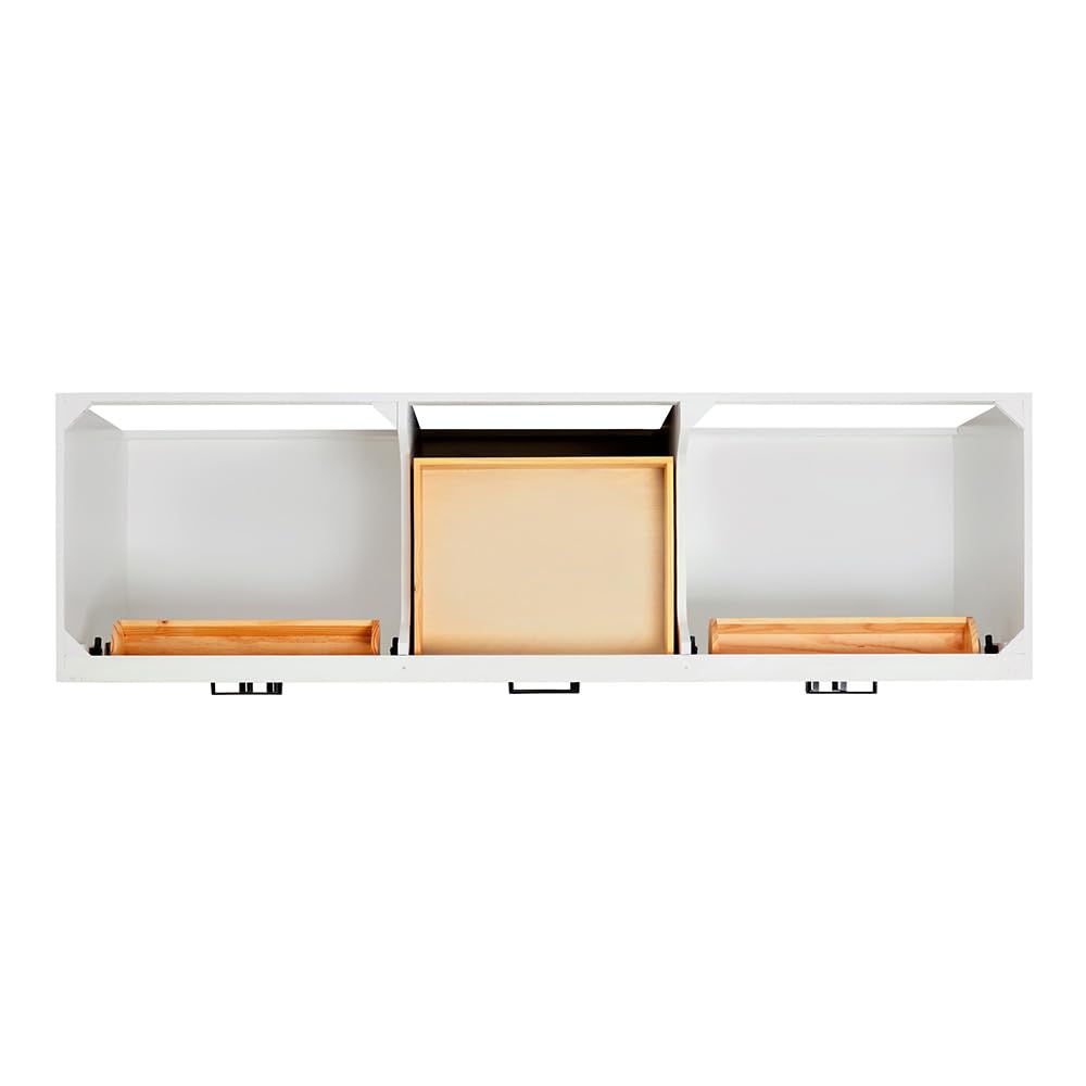 ARIEL Hepburn 72-inch Bathroom Vanity with Sink,Solid Wood, 1.5-inch Italian Carrara Marble Countertop, Double Rectangular Porcelain Sink, 4 Soft Closing Doors, 6 Dovetail Drawers, White - Image 12