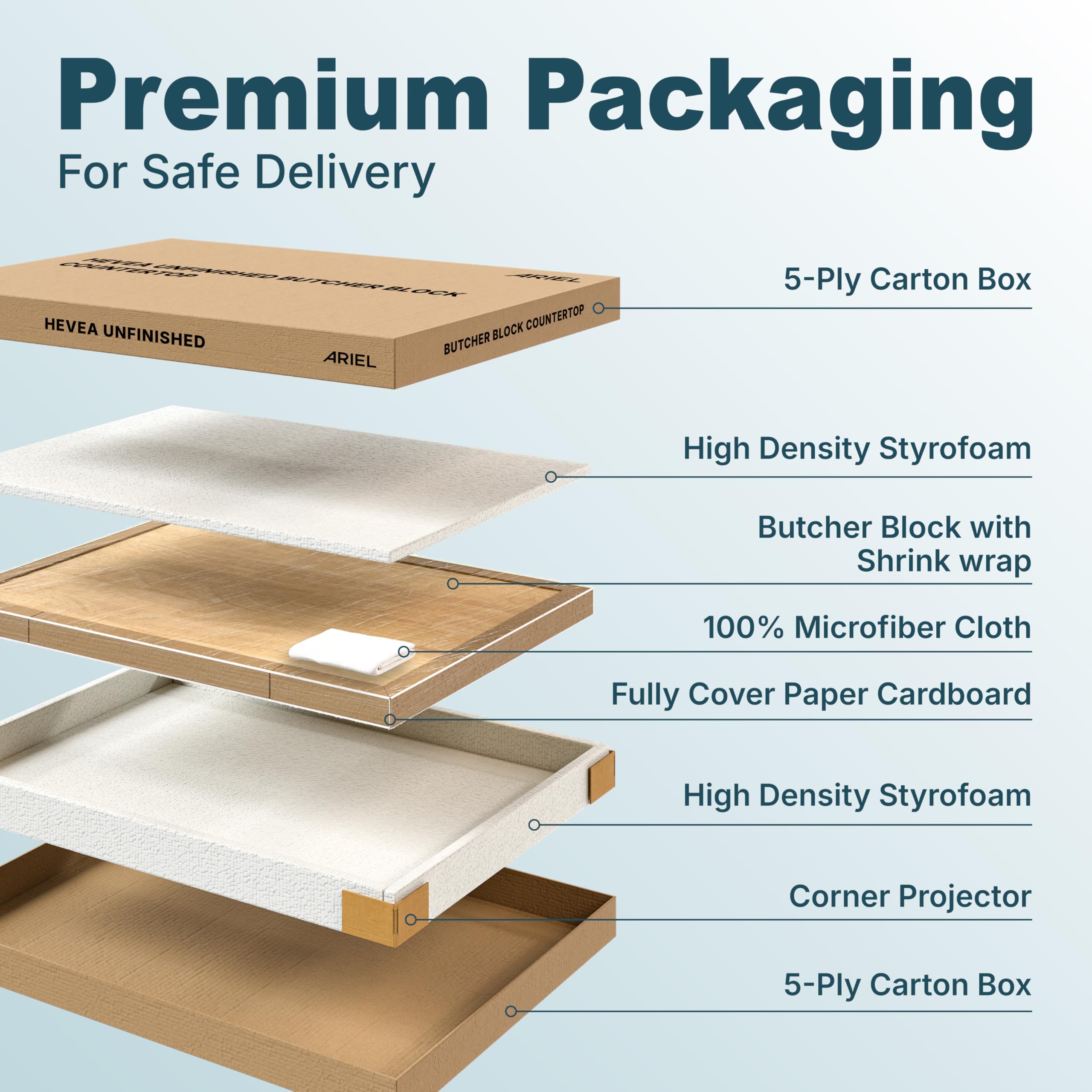 ARIEL 60 x 25 x 1 Hevea Spice Finished Solid Wood Table Top, Premium Desktop for Standing/Adjustable Desk/Office Tabletop/Gaming Desk/Kitchen Countertop - Image 5