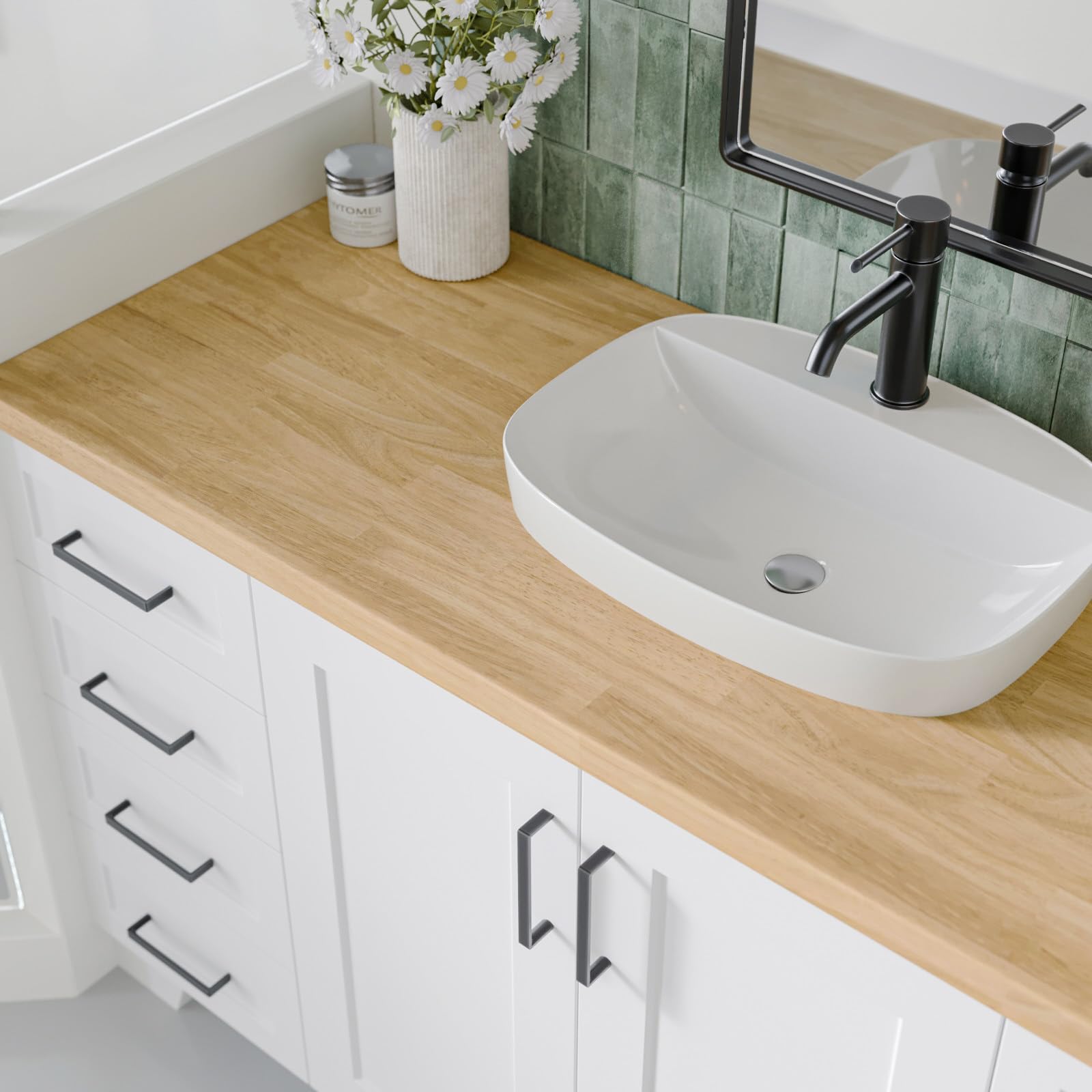 ARIEL Hevea Unfinished Butcher Block Countertop 48" L x 25" W x 1.5" Th - Image 8