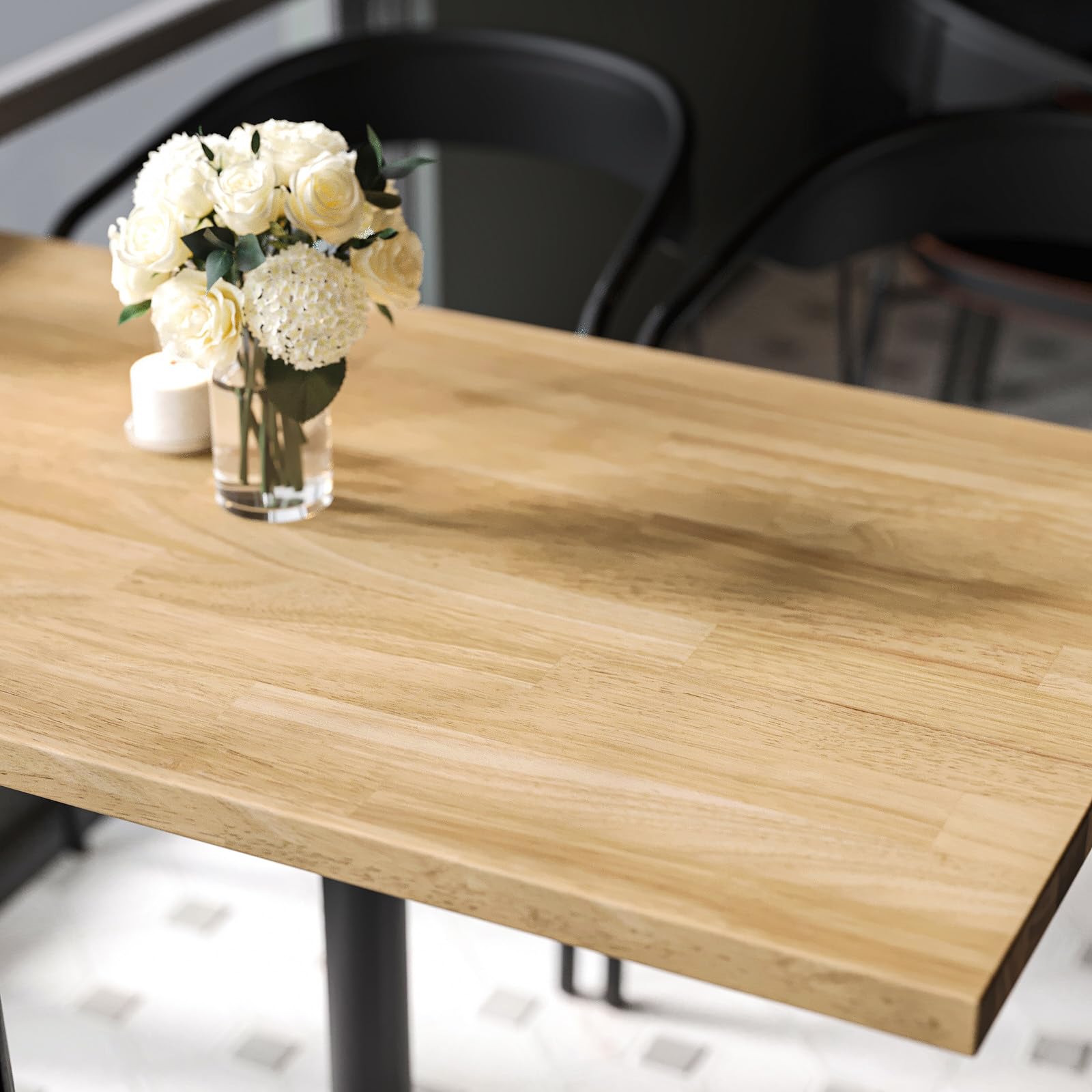 ARIEL Hevea Unfinished Butcher Block Countertop 48" L x 25" W x 1.5" Th - Image 9