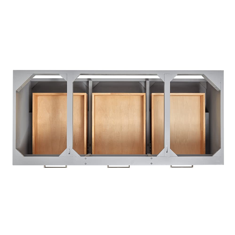 ARIEL Hutton 48-inch Bathroom Vanity with Sink,Solid Wood, 1.5-inch Pure White Quartz Countertop & Backsplash, Single Rectangular Porcelain Sink, 3 Dovetail Drawers, Grey - Image 7