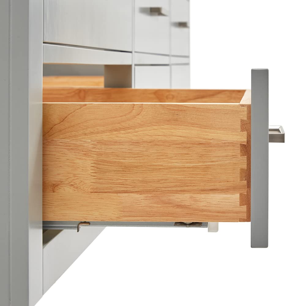 ARIEL Hutton 73 in. Double Oval Sink Floating Wall Vanity with 1.5" Inch White Quartz Countertop in Grey - Image 8