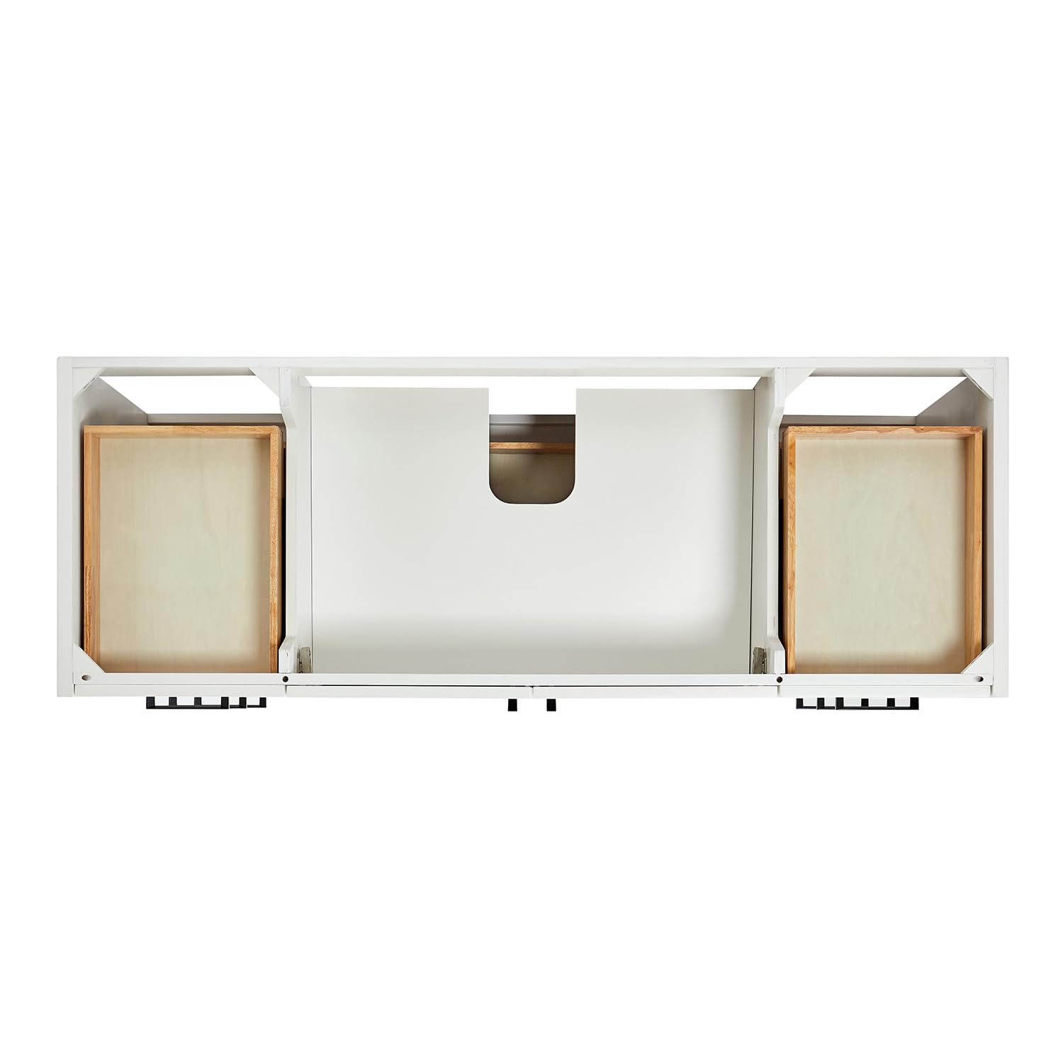 ARIEL Kelly 60-inch Bathroom Vanity with Sink,Solid Wood, 1.5-inch Italian Carrara Marble Countertop & Backsplash, Single Rectangular Porcelain Sink, 2 Soft Closing Doors, 7 Dovetail Drawers, White - Image 5