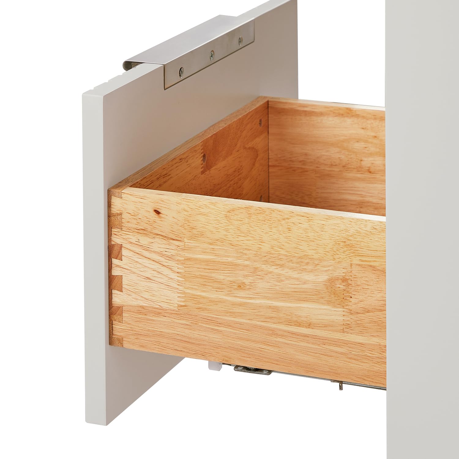 ARIEL Lucia 36-inch Bathroom Vanity Base Cabinet,Solid Wood, 4 Dovetail Drawers, Warm White - Image 6