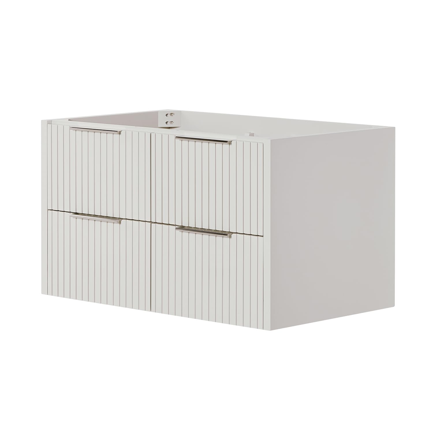 ARIEL Lucia 36-inch Bathroom Vanity Base Cabinet,Solid Wood, 4 Dovetail Drawers, Warm White - Image 8