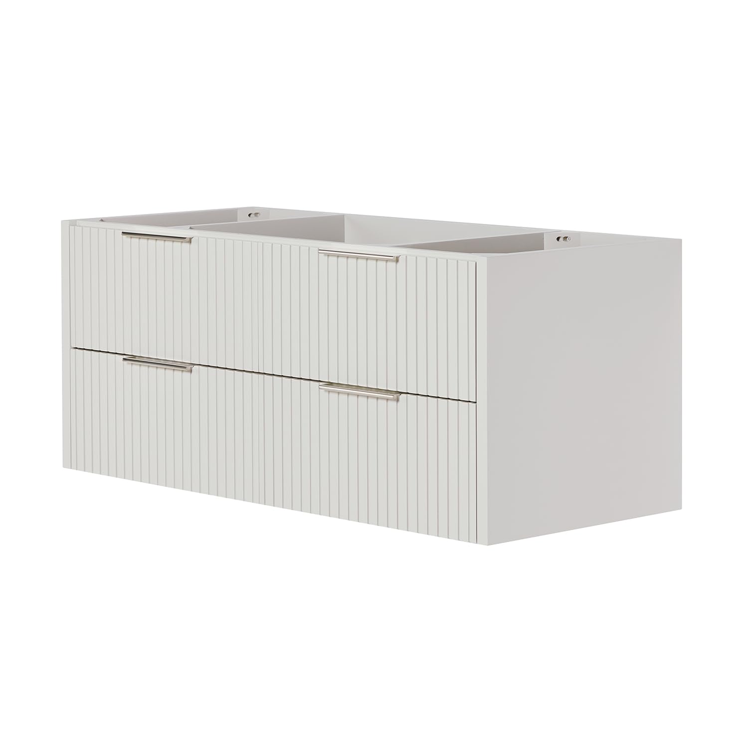 ARIEL Lucia 48-inch Bathroom Vanity Base Cabinet,Solid Wood, 4 Dovetail Drawers, Warm White - Image 8