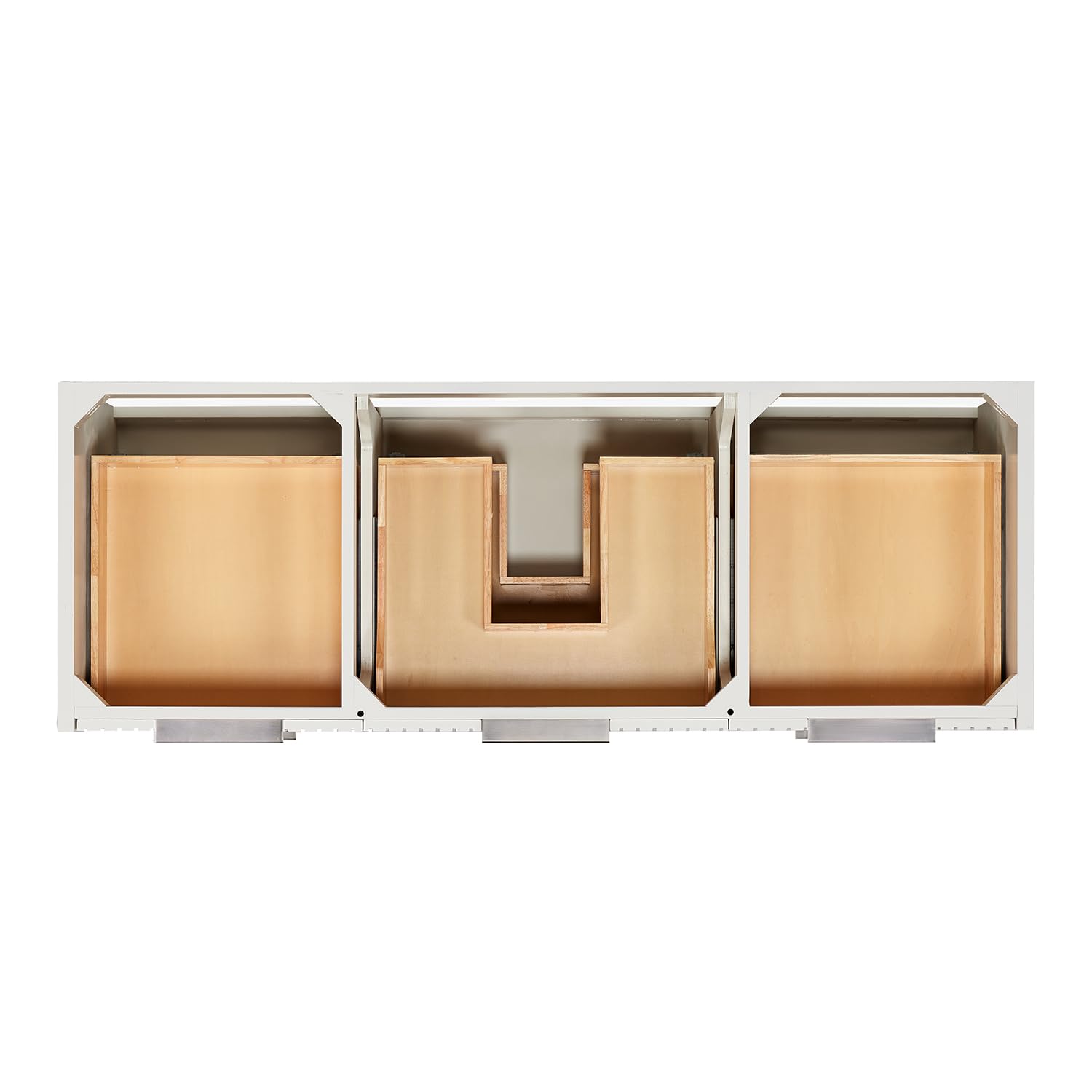 ARIEL Lucia 60-inch Bathroom Vanity Base Cabinet,Solid Wood, 6 Dovetail Drawers, Warm White - Image 5