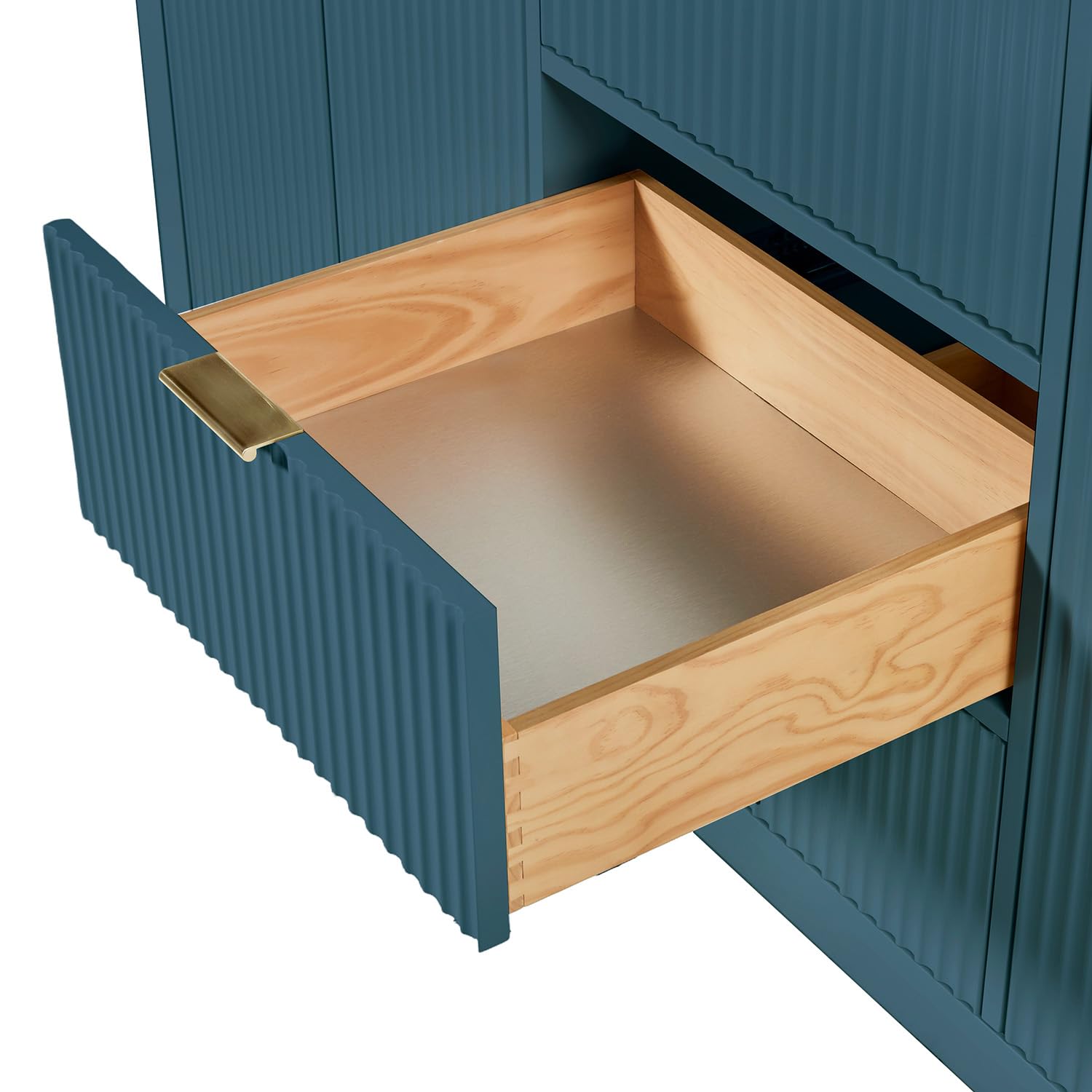 ARIEL Milan 72-inch Bathroom Vanity with Sink,Solid Wood, 1.5-inch Italian Carrara Marble Countertop, Double Rectangular Porcelain Sink, Soft Closing Doors, Dovetail Drawers, Vintage Blue - Image 8