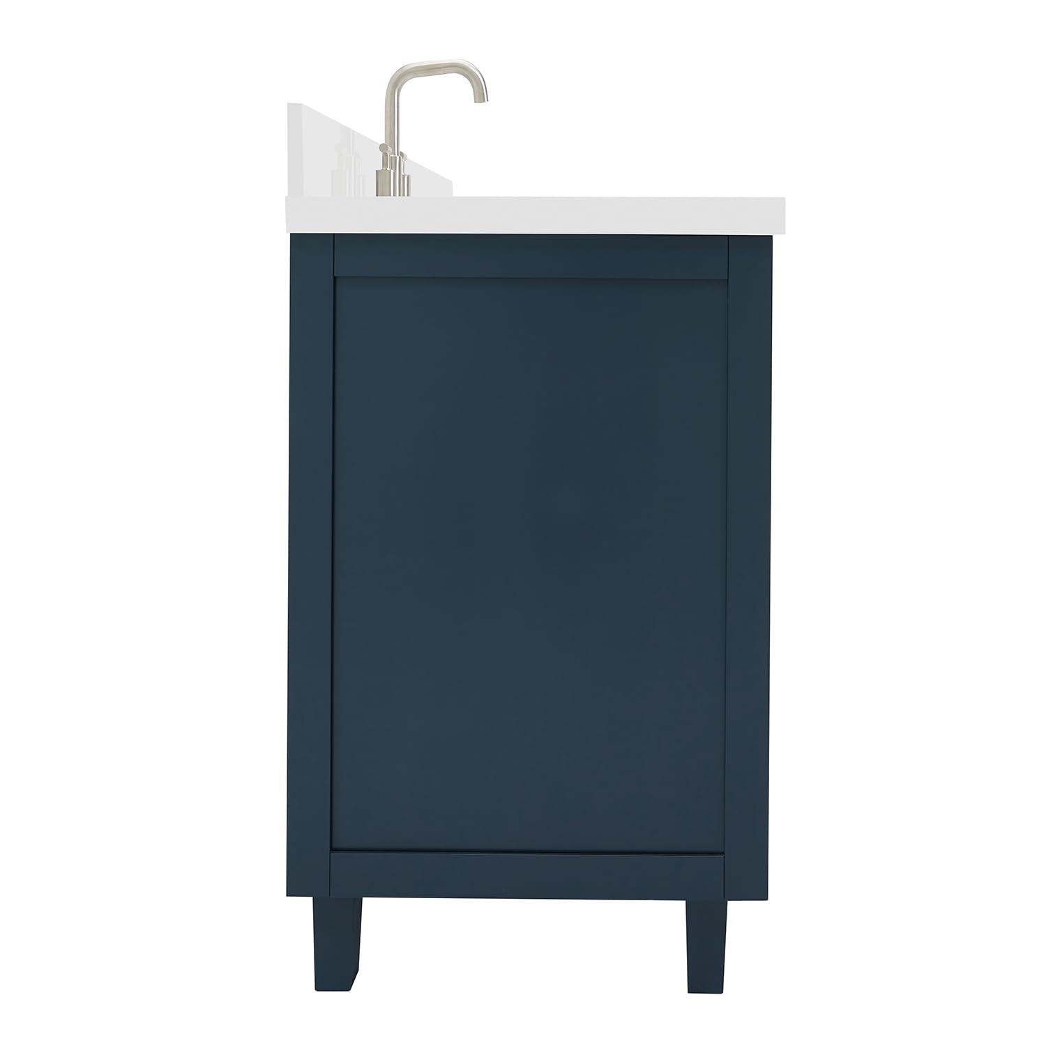 ARIEL Monroe 61 inch Bathroom Vanity with Sink in Midnight Blue Bathroom Vanity Cabinet with Pure White Quartz Counter top - Image 4