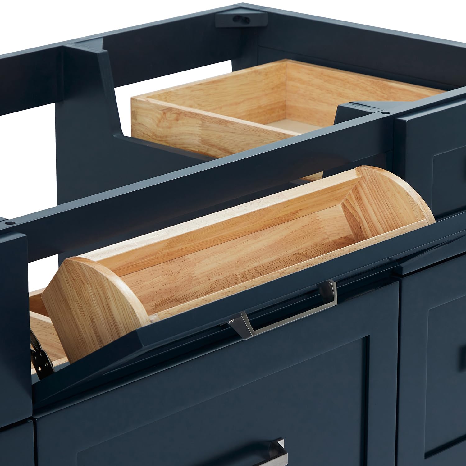 ARIEL Monroe 61 inch Bathroom Vanity with Sink in Midnight Blue Bathroom Vanity Cabinet with Pure White Quartz Counter top - Image 7