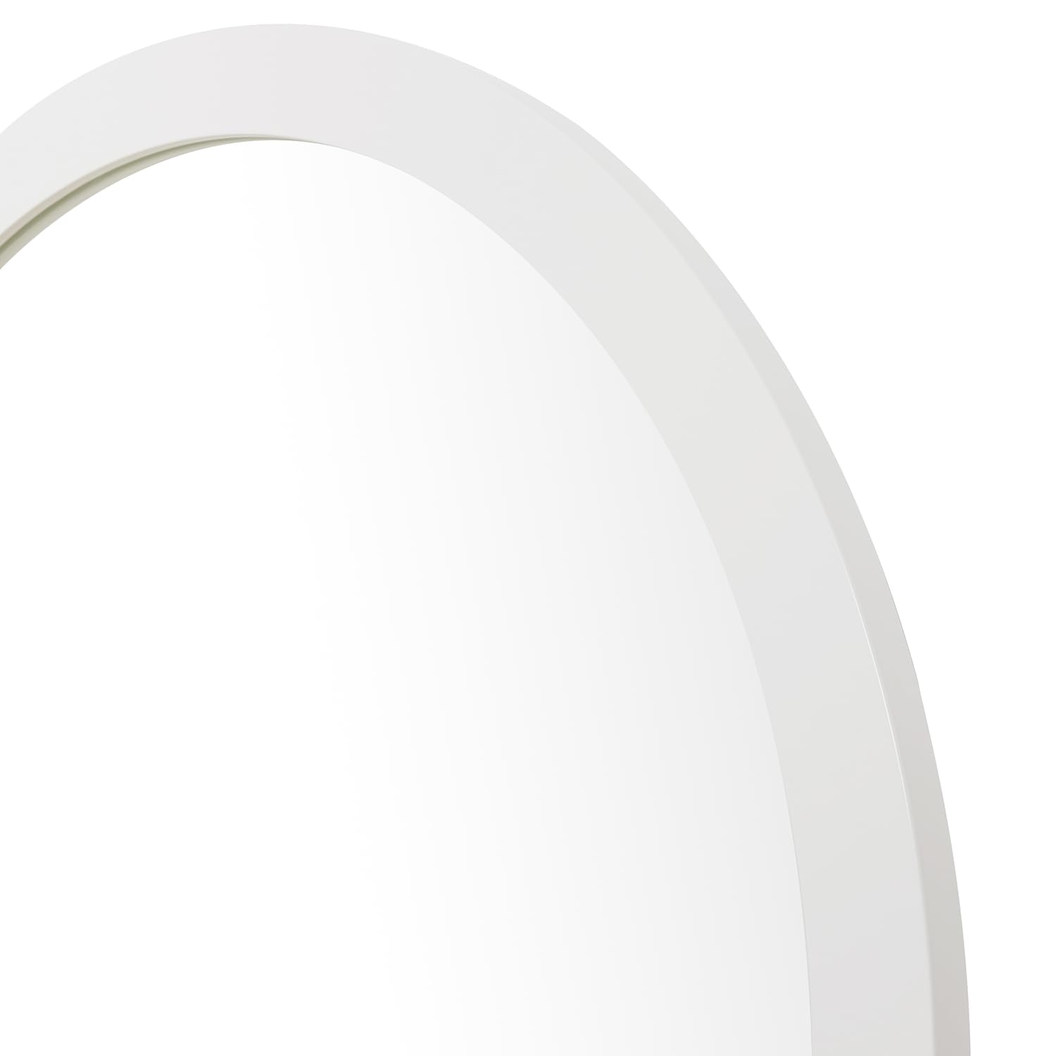 ARIEL Round Wooden Mirror 24" in White, Wood Circle Wall Mirror for Bathroom, Vanity, Entryway & Living Room Decor, Farmhouse Style - Image 4