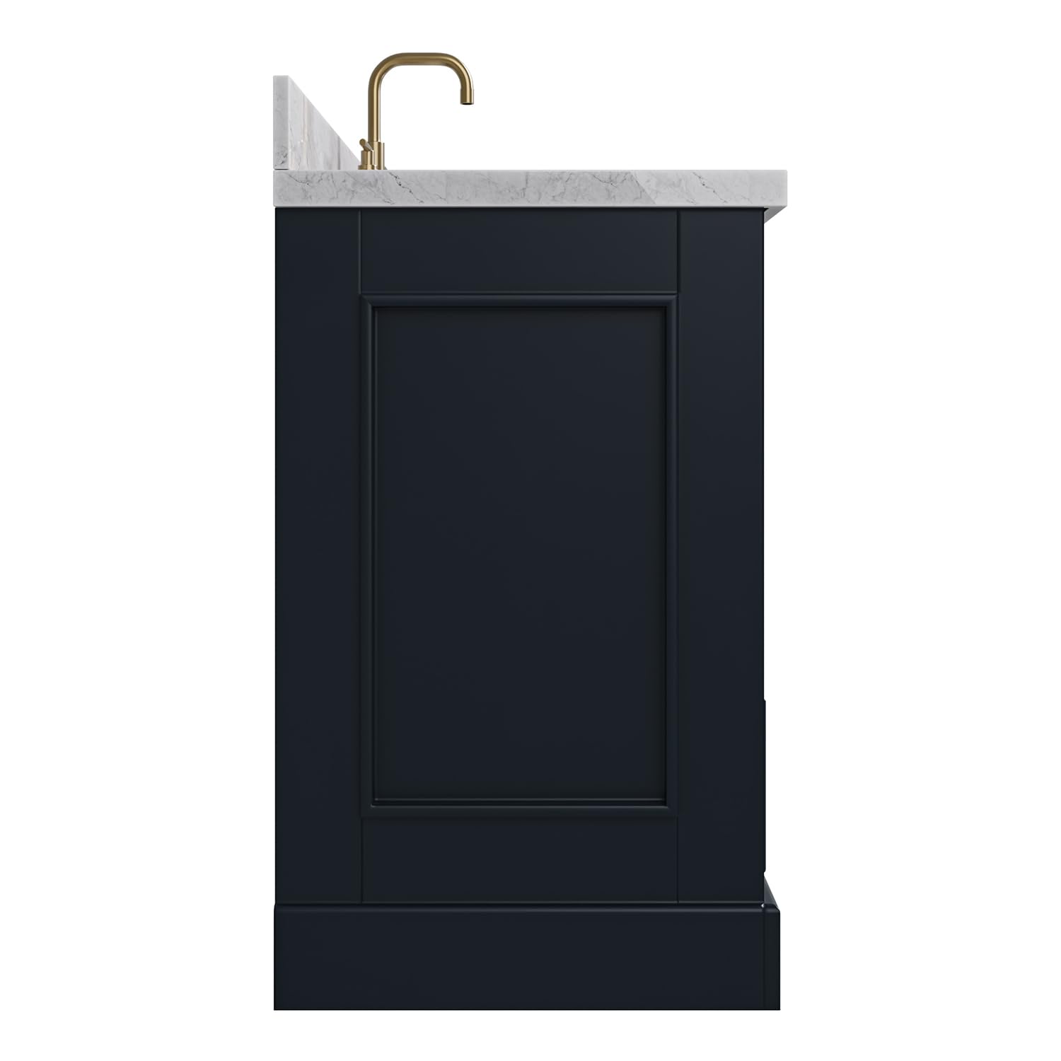 ARIEL Stafford 36-inch Bathroom Vanity with Sink,Solid Wood, 1.5-inch Italian Carrara Marble Countertop, Single Oval Porcelain Sink, 2 Soft Closing Doors, 1 Dovetail Drawers, Midnight Blue - Image 9