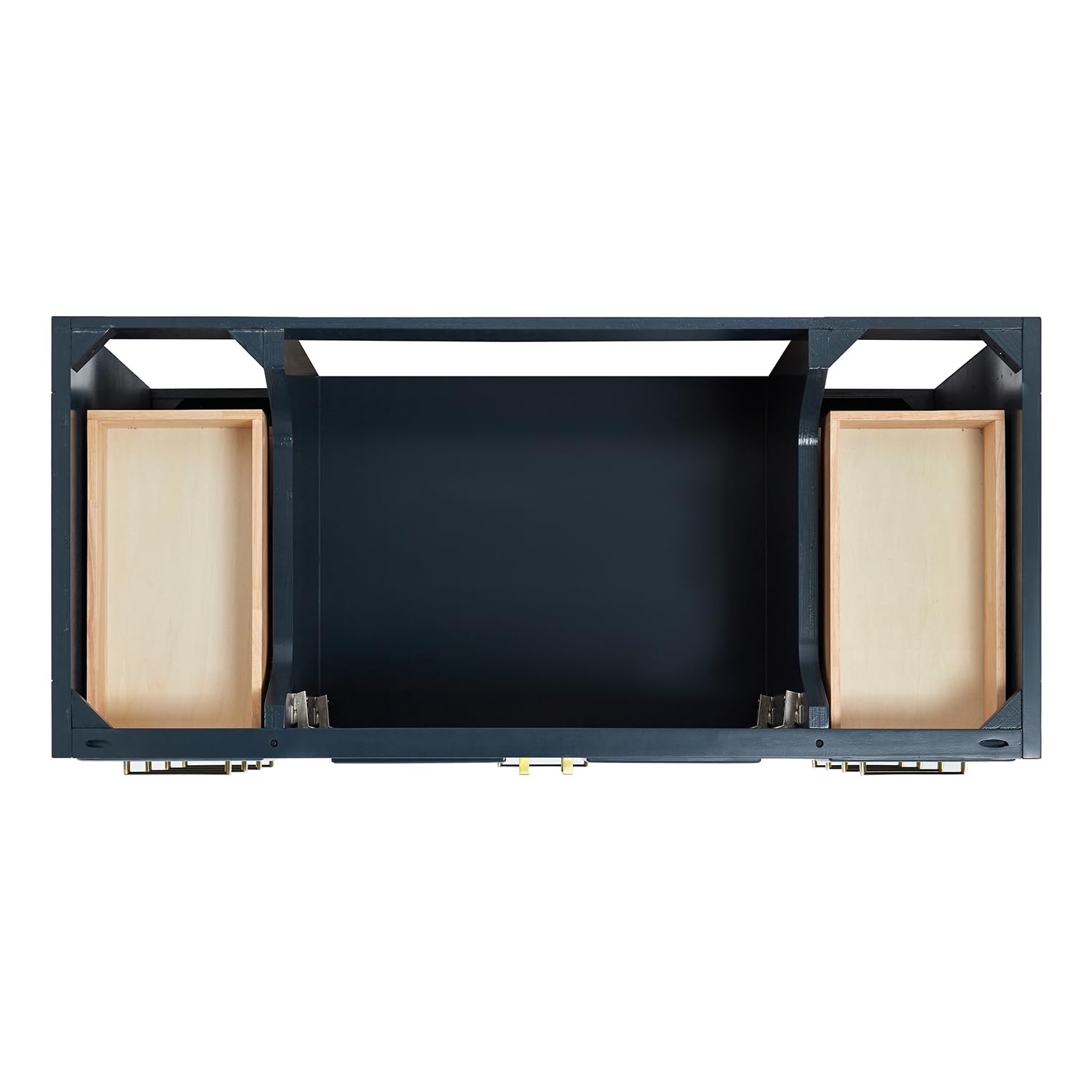 ARIEL Stafford 48-inch Bathroom Vanity with Sink,Solid Wood, 0.75-inch Italian Carrara Marble Countertop, Single Rectangular Porcelain Sink, 2 Soft Closing Doors, 9 Dovetail Drawers, Midnight Blue - Image 12