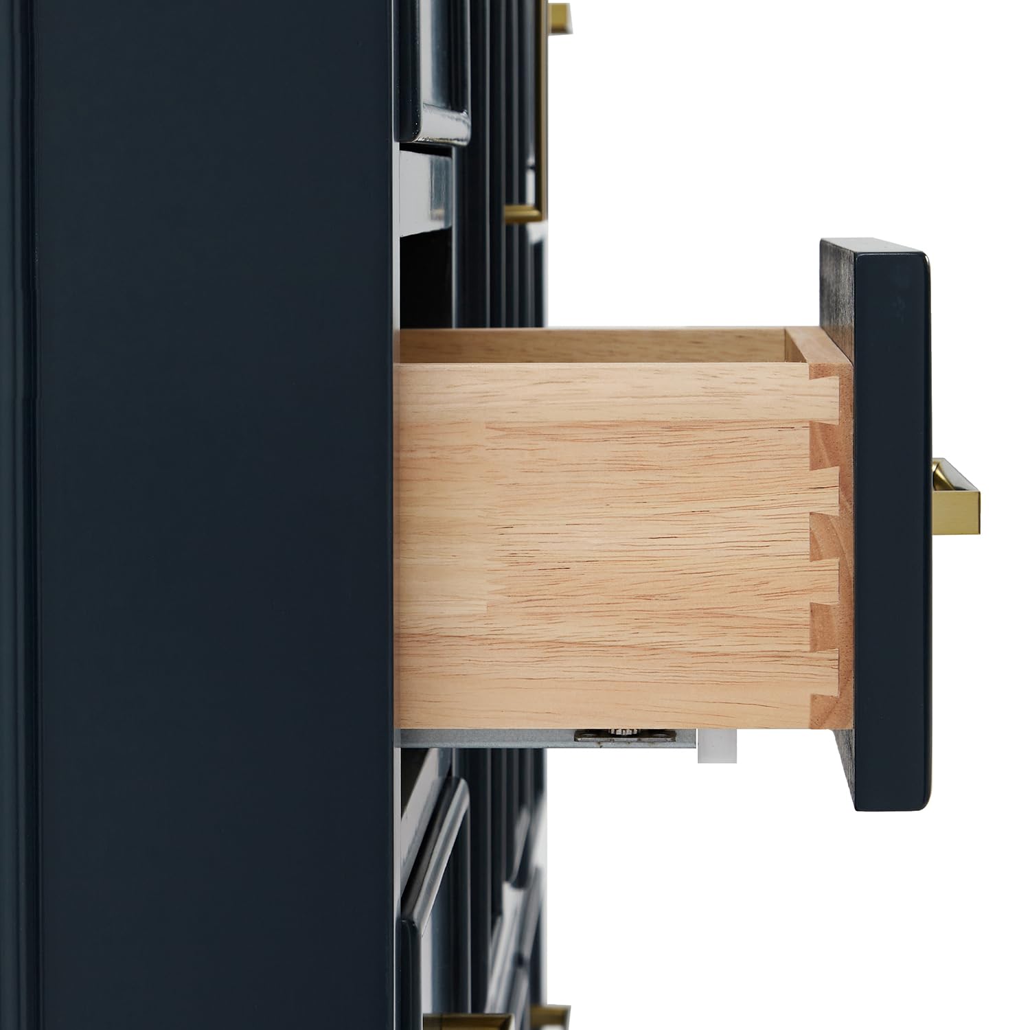 ARIEL Stafford 48-inch Bathroom Vanity with Sink,Solid Wood, 0.75-inch Italian Carrara Marble Countertop, Single Rectangular Porcelain Sink, 2 Soft Closing Doors, 9 Dovetail Drawers, Midnight Blue - Image 13