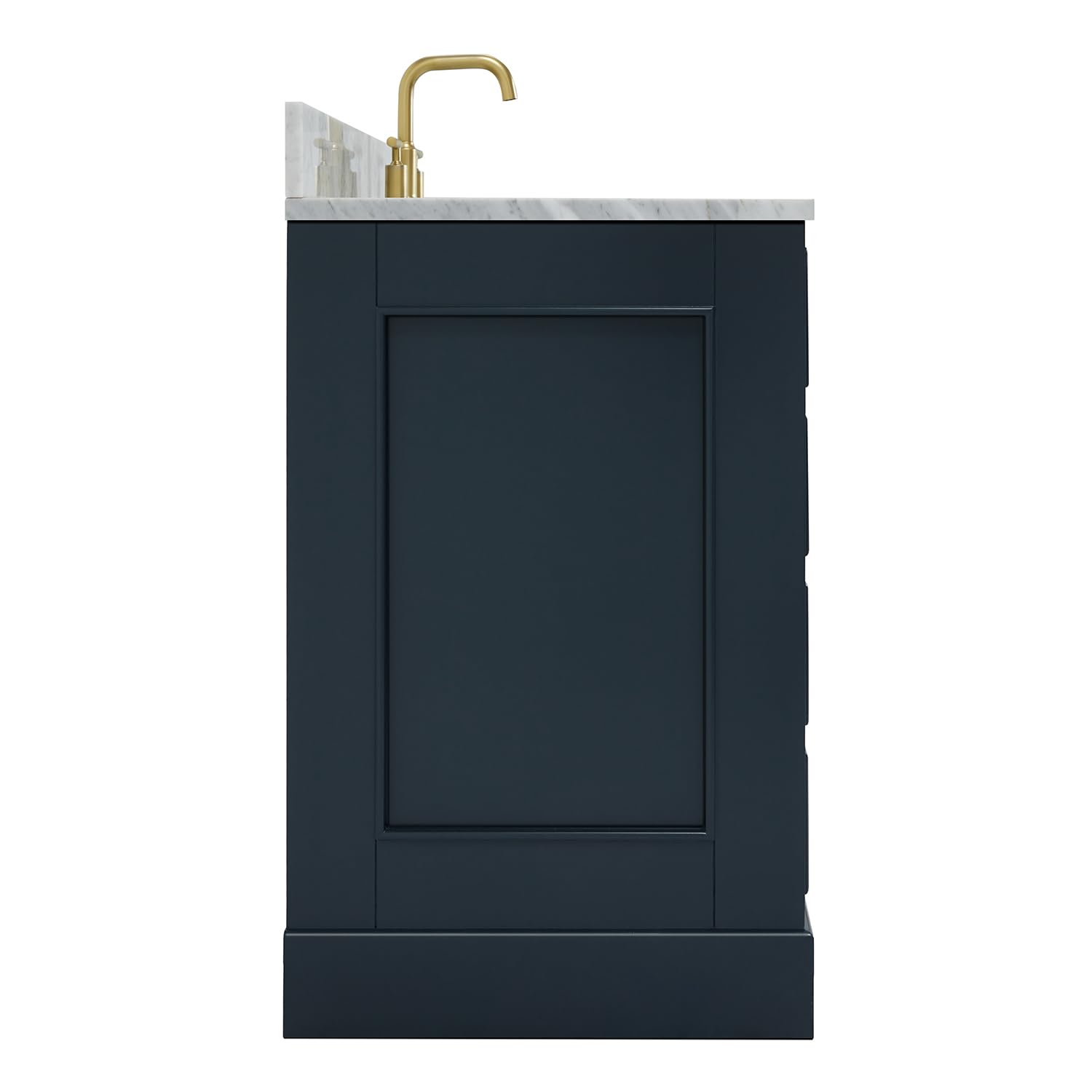 ARIEL Stafford 48-inch Bathroom Vanity with Sink,Solid Wood, 0.75-inch Italian Carrara Marble Countertop, Single Rectangular Porcelain Sink, 2 Soft Closing Doors, 9 Dovetail Drawers, Midnight Blue - Image 9