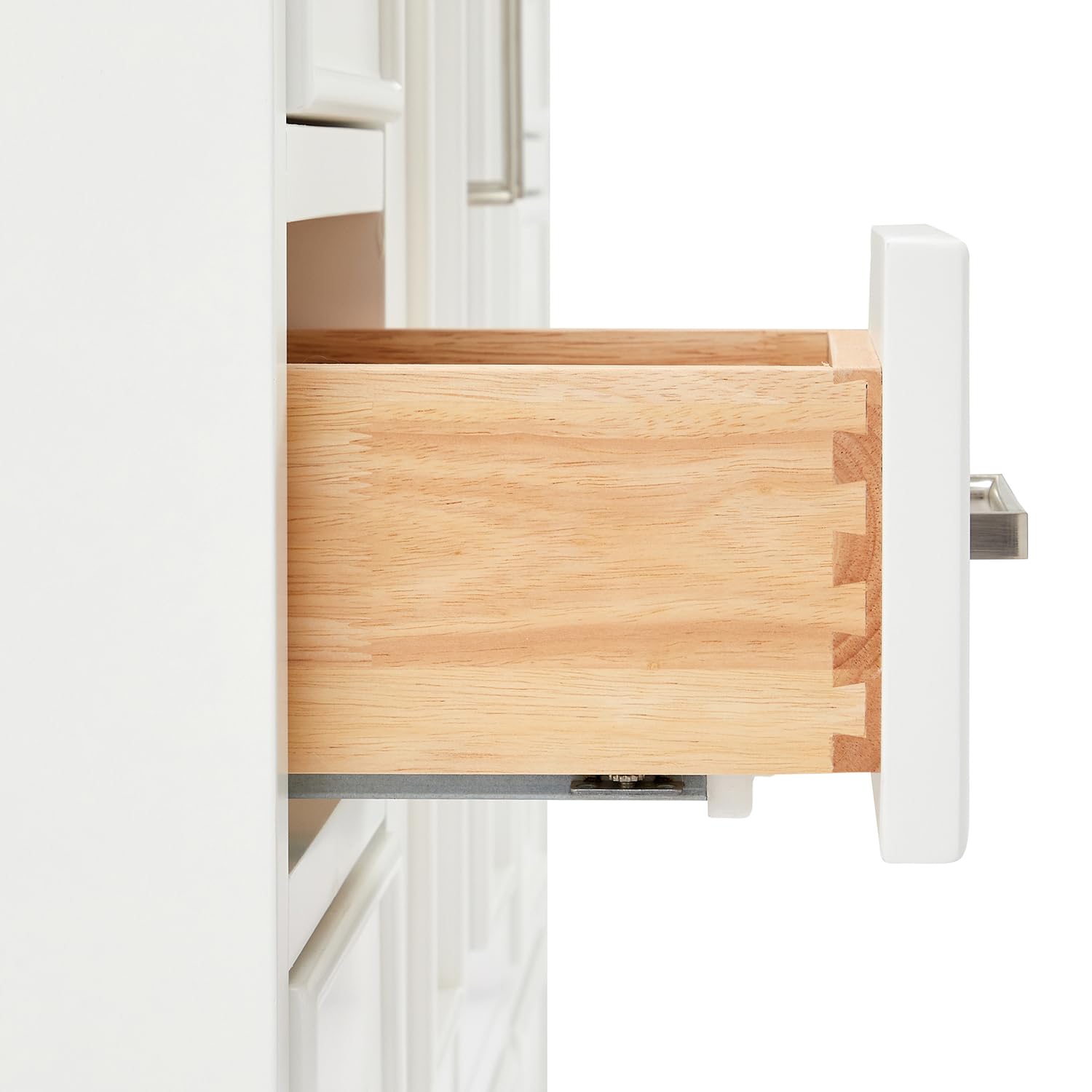 ARIEL Stafford 48-inch Bathroom Vanity with Sink,Solid Wood, 0.75-inch Italian Carrara Marble Countertop, Single Rectangular Porcelain Sink, 2 Soft Closing Doors, 9 Dovetail Drawers, White - Image 13