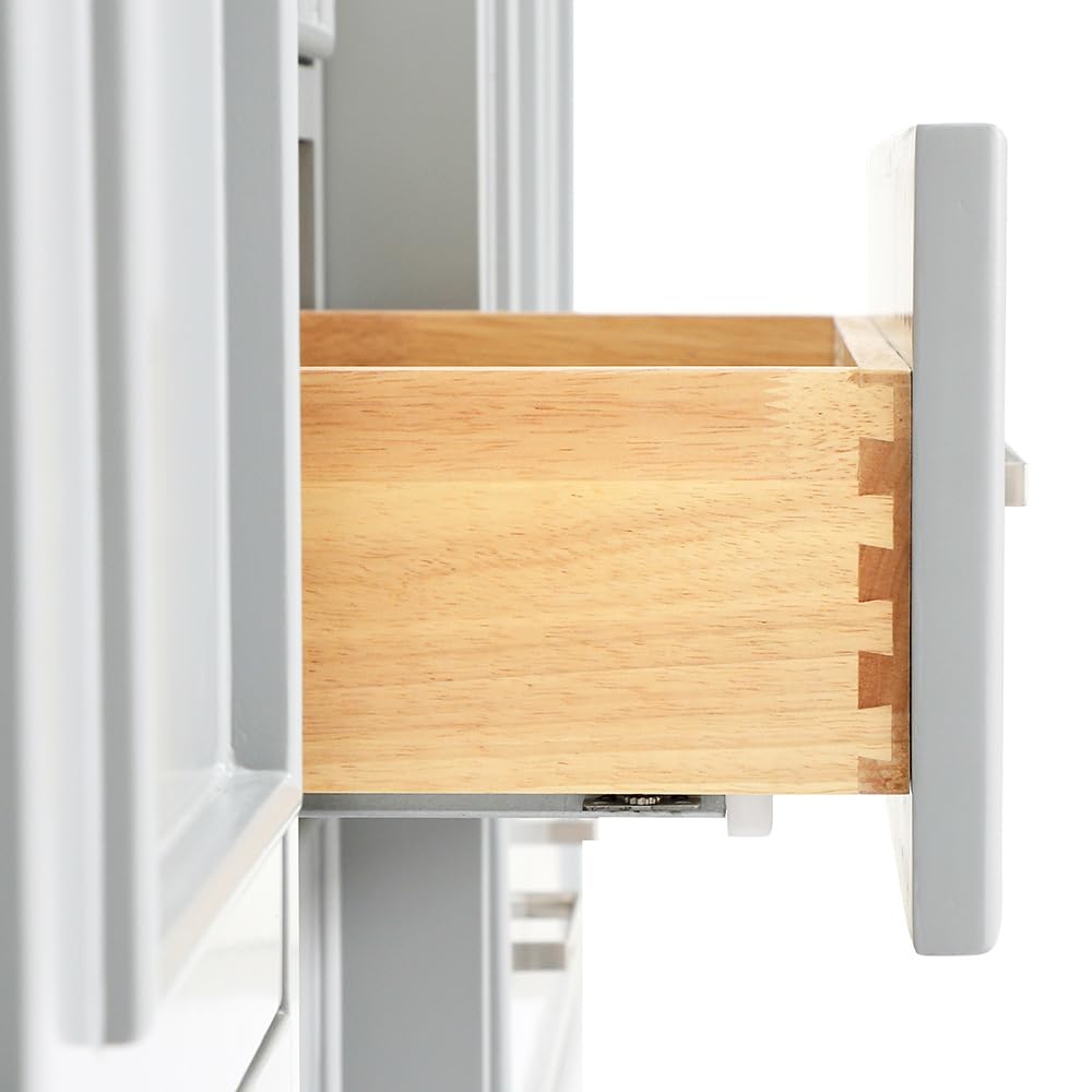 ARIEL Stafford 84-inch Bathroom Vanity with Sink,Solid Wood, 1.5-inch Italian Carrara Marble Countertop, Double Rectangular Porcelain Sink, 5 Soft Closing Doors, 6 Dovetail Drawers, Grey - Image 13