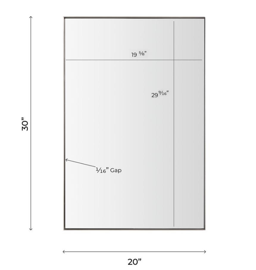 ARIEL Stainless Steel Frame Wall Mirror 20" x 30" inch, Premium Silver Backed Floating Glass Panel, Distortion Free, 2" Deep Set Frame, Square Corners, Vertical & Horizontal Hanging - Brushed Nickel - Image 7
